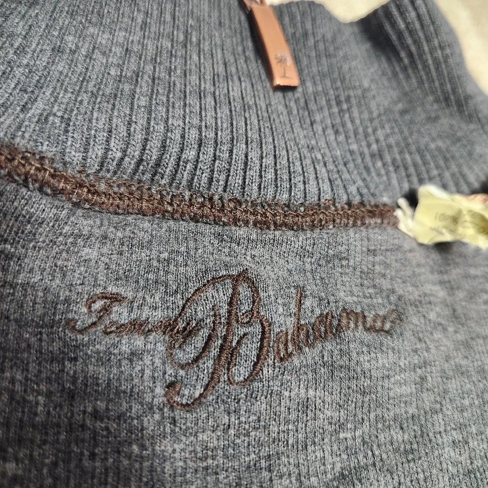Tommy Bahama Sweatshirt Men XL Reversible‎ 1/4 Zip Pullover Cotton Sweater